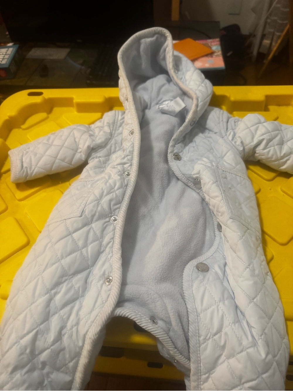 Polo by Ralph Lauren Light Blue Quilted Baby Snowsuit